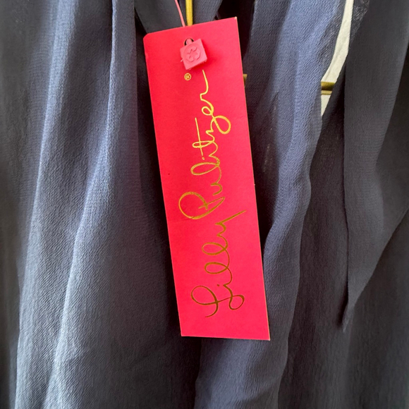 Women's Lilly Pulitzer Long Sleeve Top Size 2 Blue - Picture 7 of 10